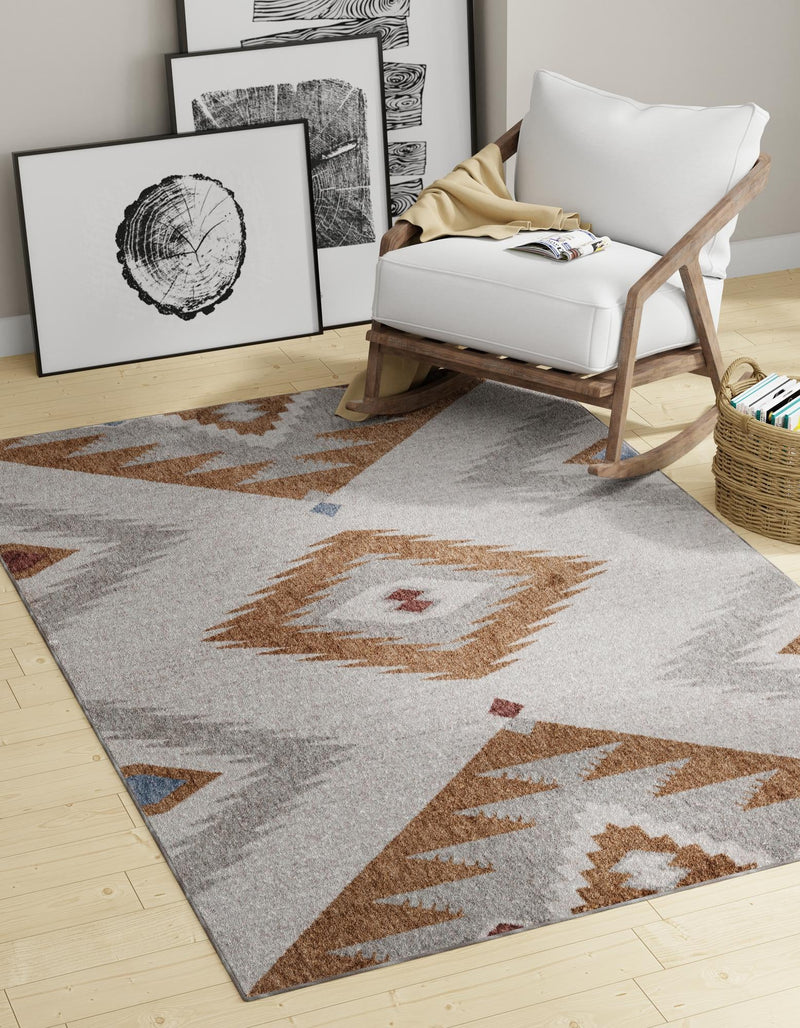 Desert Modern Eco Rug Series Collection Area Rug - Zion Rectangle Ivory lifestyle 3