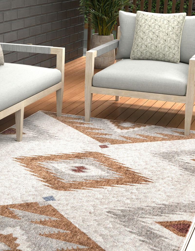 Desert Modern Eco Rug Series Collection Area Rug - Zion Rectangle Ivory lifestyle 14