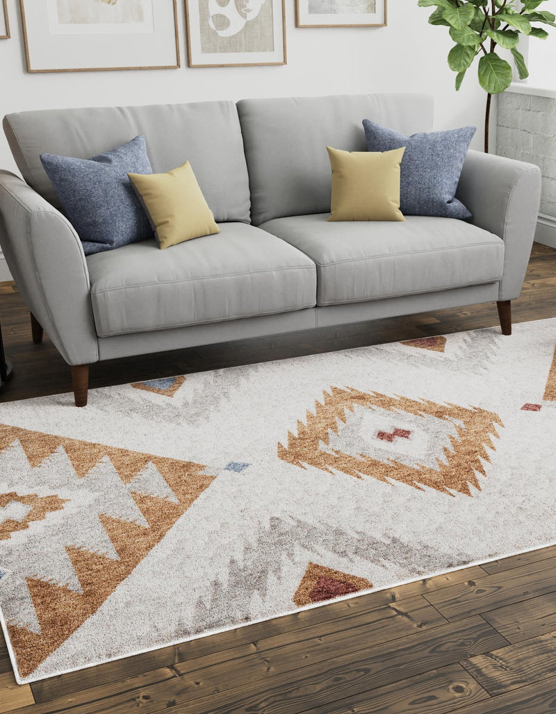 Desert Modern Eco Rug Series Collection Area Rug - Zion Rectangle Ivory lifestyle 17