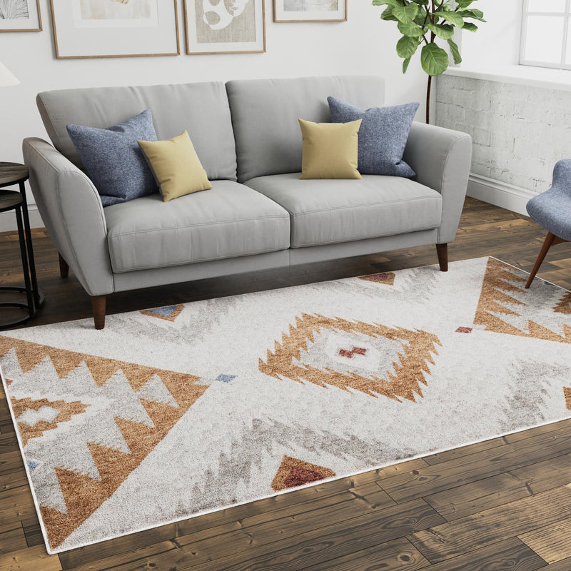 Desert Modern Eco Rug Series Collection Area Rug - Zion Rectangle Ivory lifestyle 26