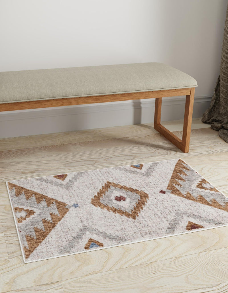 Desert Modern Eco Rug Series Collection Area Rug - Zion Rectangle Ivory lifestyle 4