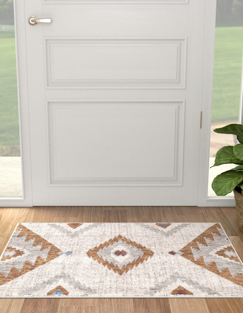 Desert Modern Eco Rug Series Collection Area Rug - Zion Rectangle Ivory lifestyle 6