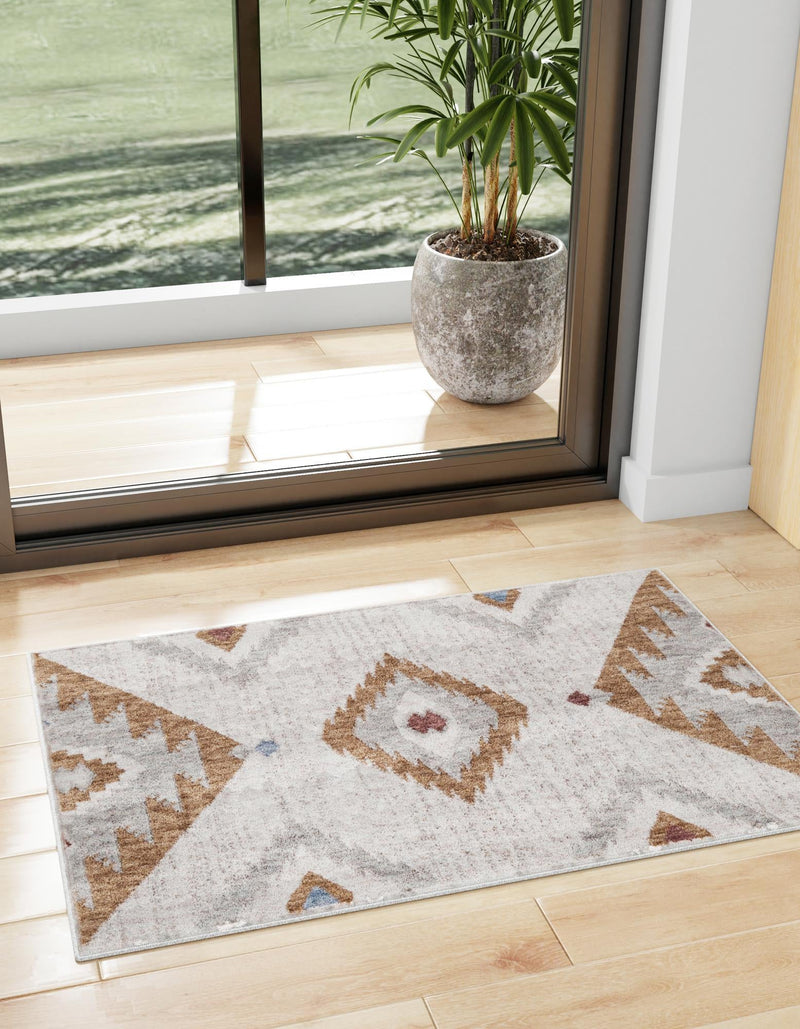Desert Modern Eco Rug Series Collection Area Rug - Zion Rectangle Ivory lifestyle 15
