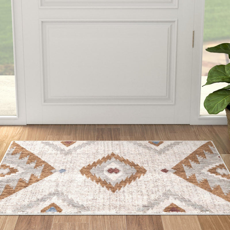 Desert Modern Eco Rug Series Collection Area Rug - Zion Rectangle Ivory lifestyle 22