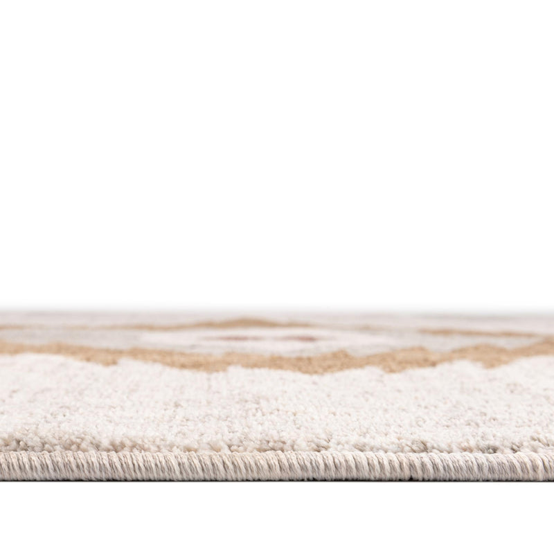 Desert Modern Eco Rug Series Collection Area Rug - Zion Round Ivory lifestyle 34