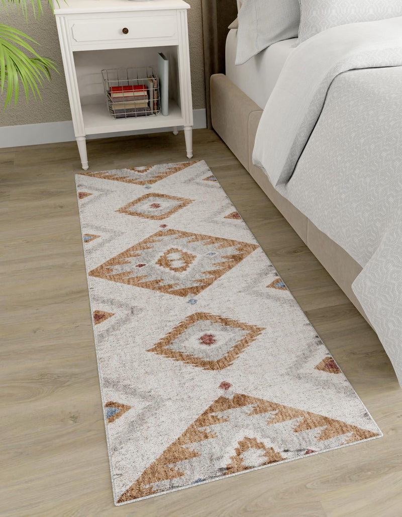 Desert Modern Eco Rug Series Collection Area Rug - Zion Runner Ivory lifestyle 31