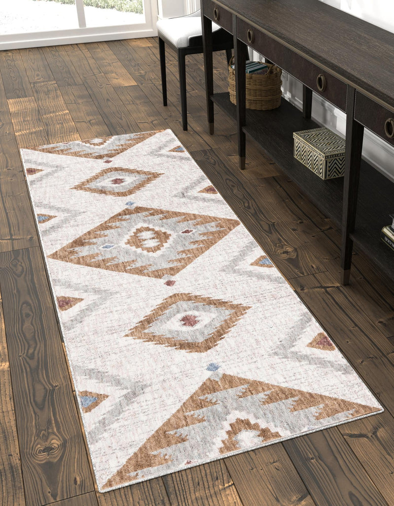Desert Modern Eco Rug Series Collection Area Rug - Zion Runner Ivory lifestyle 45