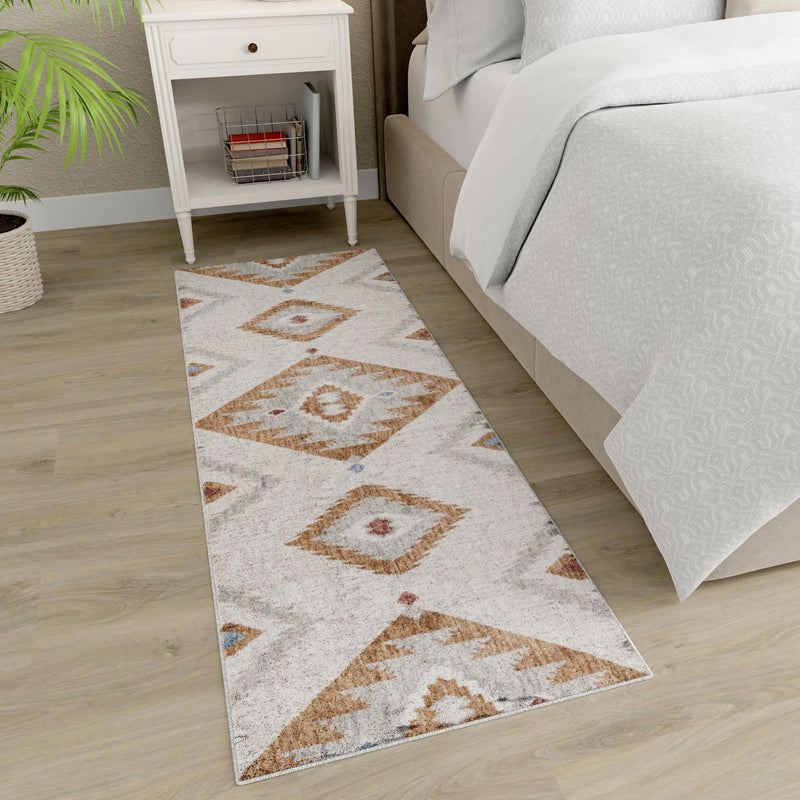 Desert Modern Eco Rug Series Collection Area Rug - Zion Runner Ivory lifestyle 55