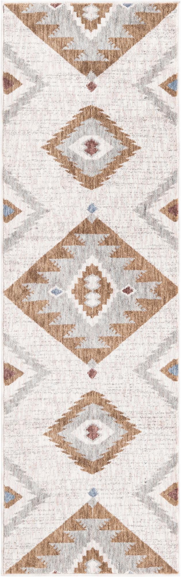 Desert Modern Eco Rug Series Collection Area Rug - Zion Runner Ivory lifestyle 29