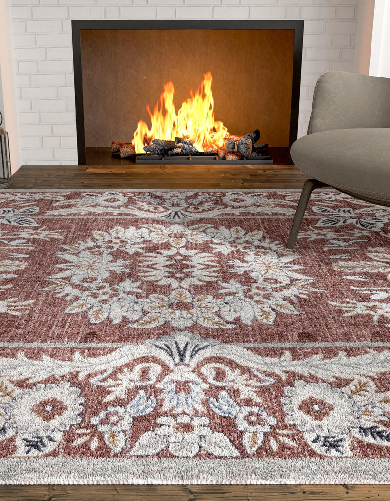 Heritage Harbor Collection Area Rug - Seabreeze Rectangle Dusty Rose lifestyle 13