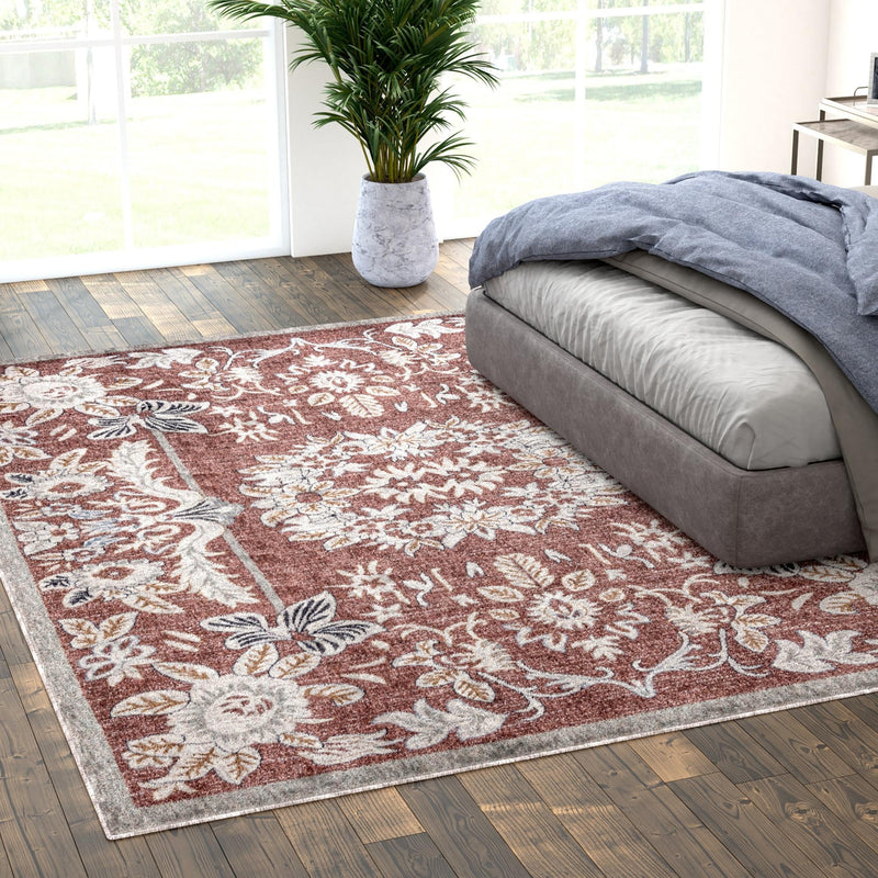 Heritage Harbor Collection Area Rug - Seabreeze Rectangle Dusty Rose lifestyle 58
