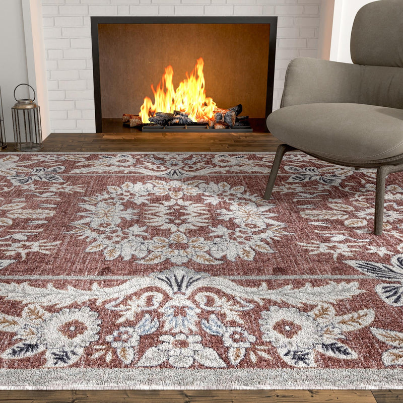 Heritage Harbor Collection Area Rug - Seabreeze Rectangle Dusty Rose lifestyle 67