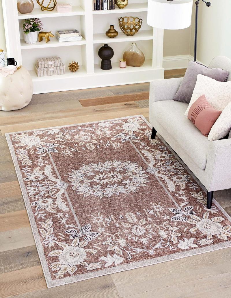 Heritage Harbor Collection Area Rug - Seabreeze Rectangle Dusty Rose lifestyle 5