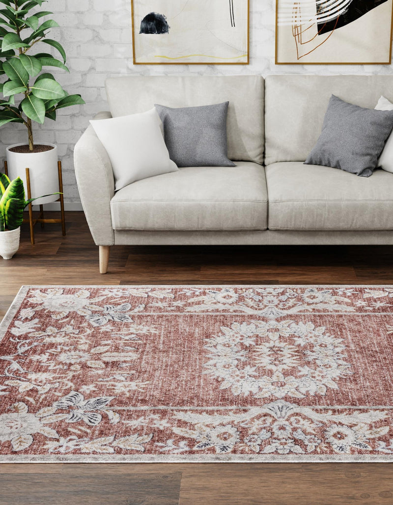 Heritage Harbor Collection Area Rug - Seabreeze Rectangle Dusty Rose lifestyle 41