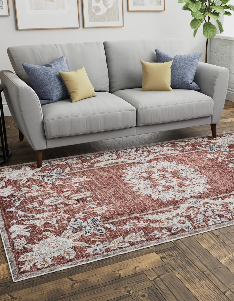 Heritage Harbor Collection Area Rug - Seabreeze Rectangle Dusty Rose lifestyle 49