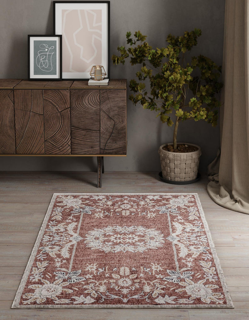 Heritage Harbor Collection Area Rug - Seabreeze Rectangle Dusty Rose lifestyle 55