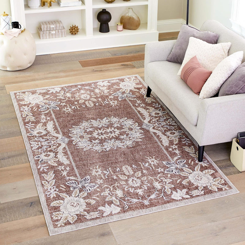 Heritage Harbor Collection Area Rug - Seabreeze Rectangle Dusty Rose lifestyle 59