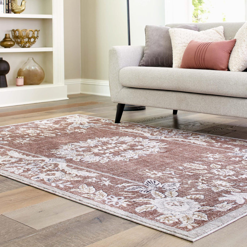 Heritage Harbor Collection Area Rug - Seabreeze Rectangle Dusty Rose lifestyle 68