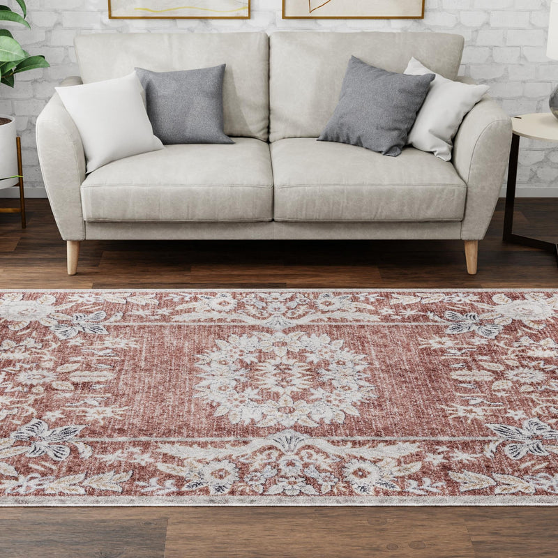 Heritage Harbor Collection Area Rug - Seabreeze Rectangle Dusty Rose lifestyle 80