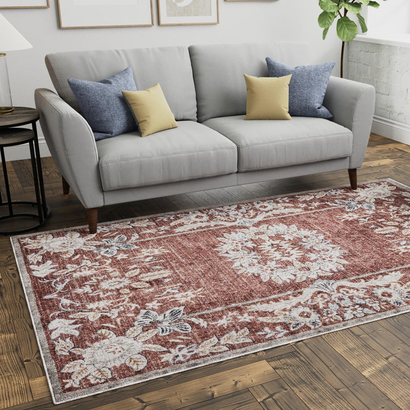 Heritage Harbor Collection Area Rug - Seabreeze Rectangle Dusty Rose lifestyle 88