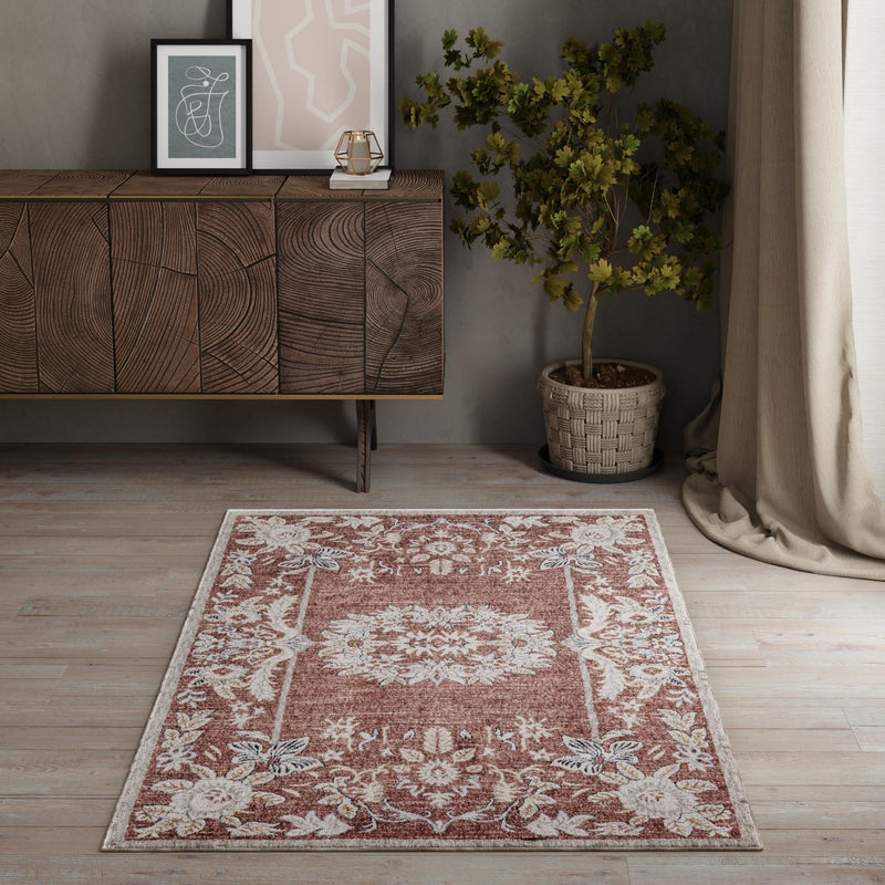 Heritage Harbor Collection Area Rug - Seabreeze Rectangle Dusty Rose lifestyle 94