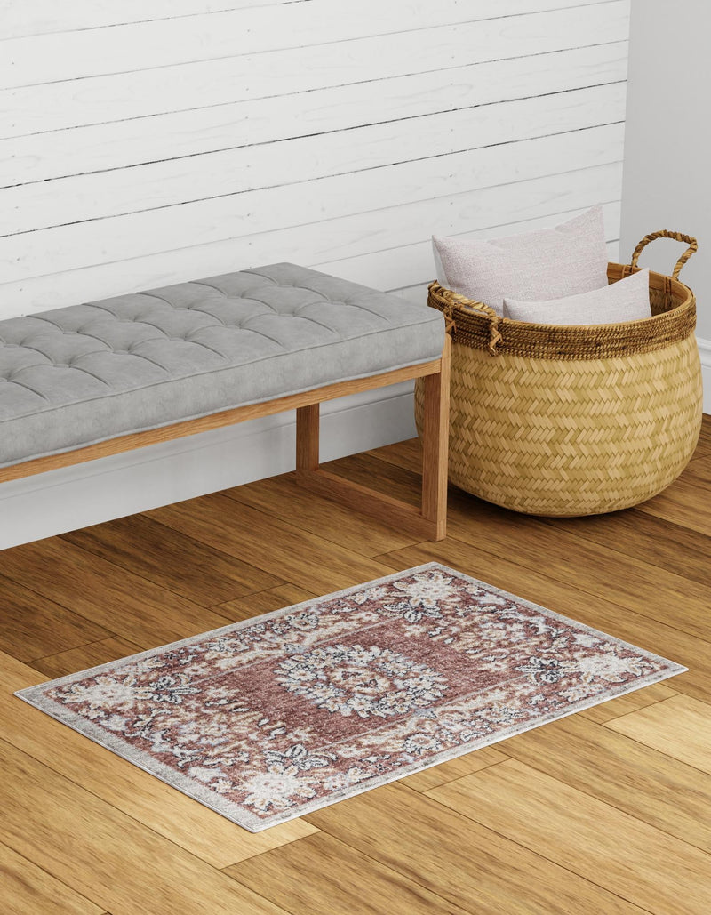 Heritage Harbor Collection Area Rug - Seabreeze Rectangle Dusty Rose lifestyle 6