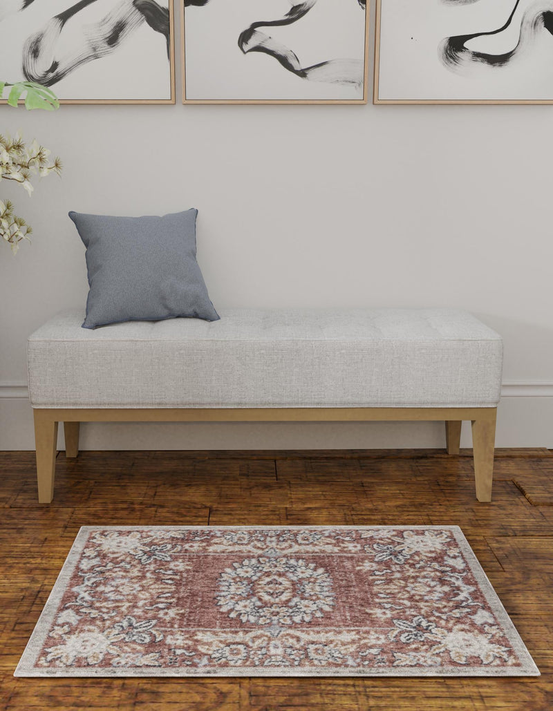 Heritage Harbor Collection Area Rug - Seabreeze Rectangle Dusty Rose lifestyle 50