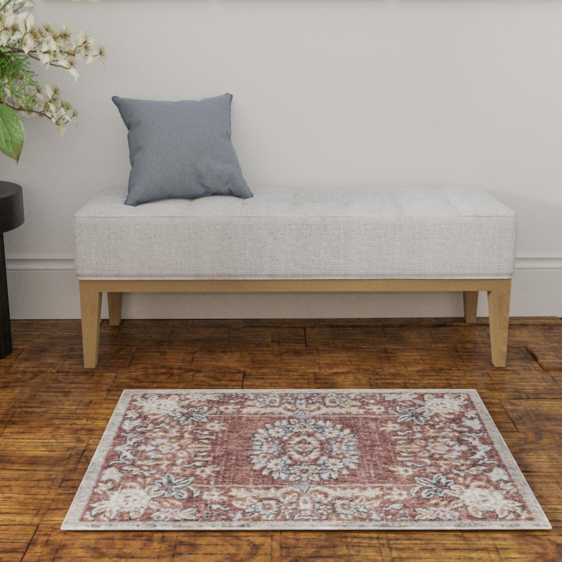 Heritage Harbor Collection Area Rug - Seabreeze Rectangle Dusty Rose lifestyle 89