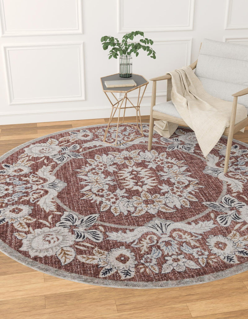 Heritage Harbor Collection Area Rug - Seabreeze Round Dusty Rose lifestyle 137