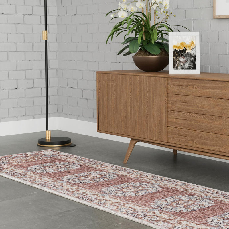 Heritage Harbor Collection Area Rug - Seabreeze Runner Dusty Rose lifestyle 151