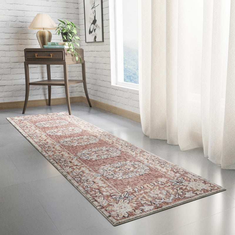 Heritage Harbor Collection Area Rug - Seabreeze Runner Dusty Rose lifestyle 152