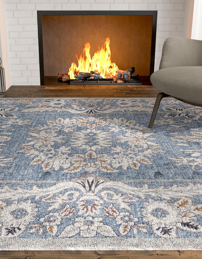 Heritage Harbor Collection Area Rug - Seabreeze Rectangle Harbor Blue lifestyle 19