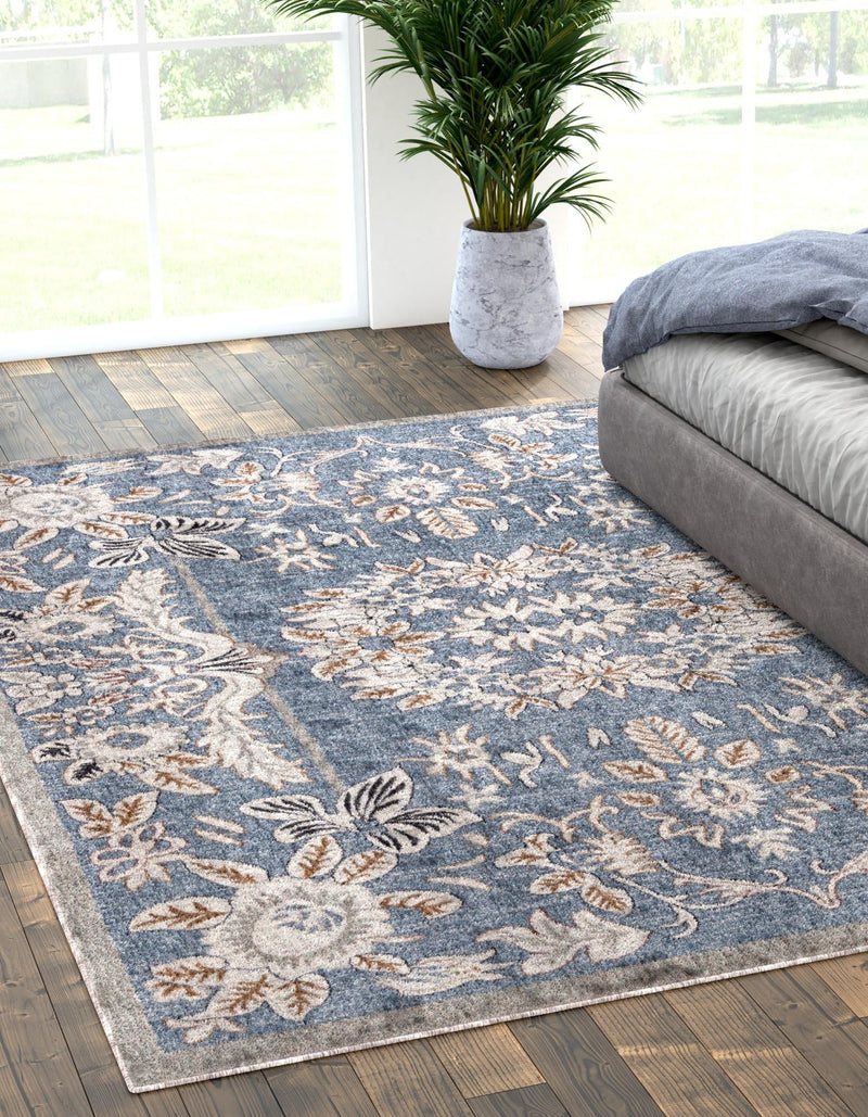 Heritage Harbor Collection Area Rug - Seabreeze Rectangle Harbor Blue lifestyle 46