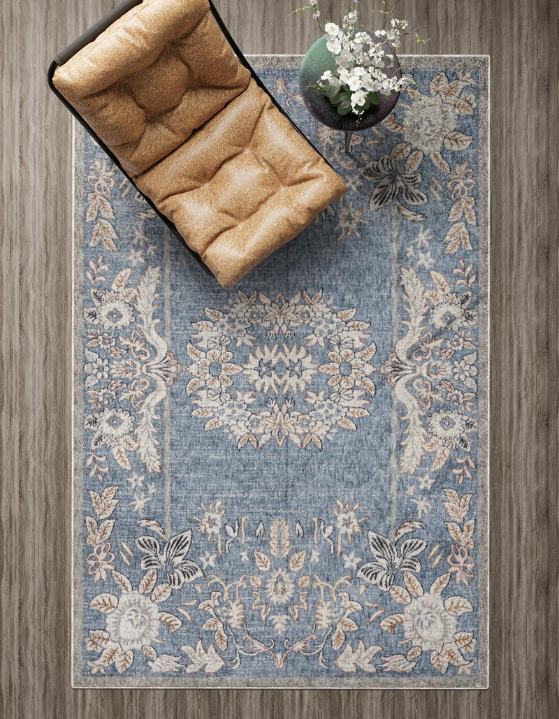 Heritage Harbor Collection Area Rug - Seabreeze Rectangle Harbor Blue lifestyle 24