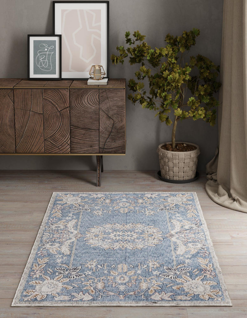 Heritage Harbor Collection Area Rug - Seabreeze Rectangle Harbor Blue lifestyle 57