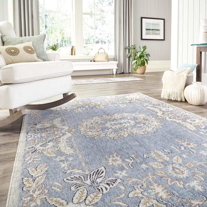 Heritage Harbor Collection Area Rug - Seabreeze Rectangle Harbor Blue lifestyle 74