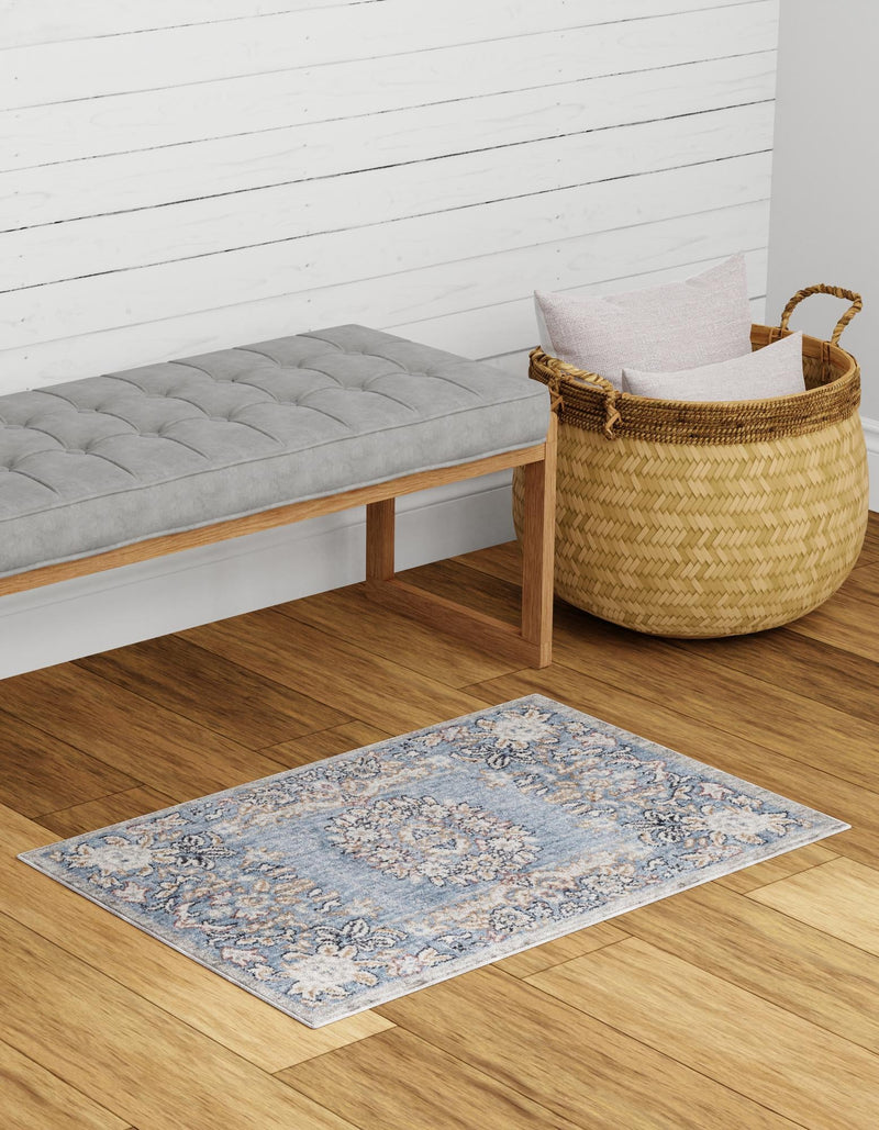 Heritage Harbor Collection Area Rug - Seabreeze Rectangle Harbor Blue lifestyle 48