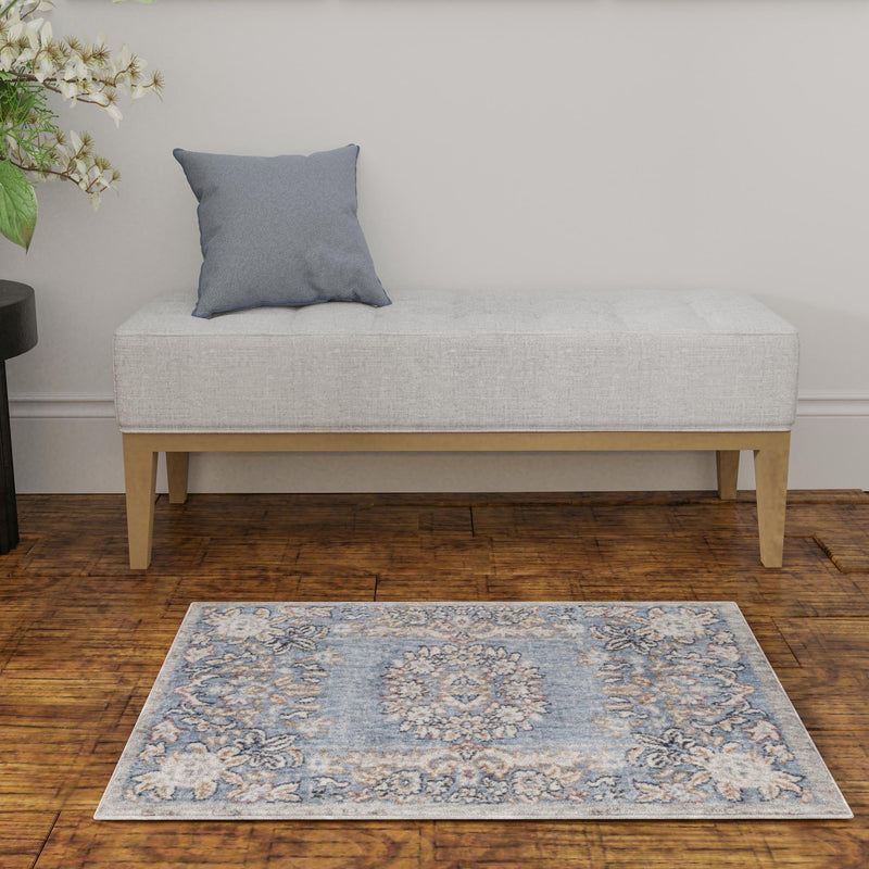 Heritage Harbor Collection Area Rug - Seabreeze Rectangle Harbor Blue lifestyle 93