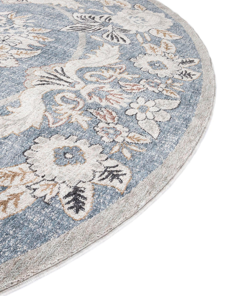 Heritage Harbor Collection Area Rug - Seabreeze Round Harbor Blue lifestyle 120