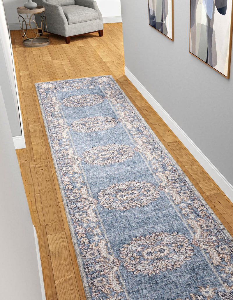 Heritage Harbor Collection Area Rug - Seabreeze Runner Harbor Blue lifestyle 109
