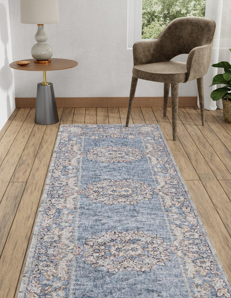 Heritage Harbor Collection Area Rug - Seabreeze Runner Harbor Blue lifestyle 118