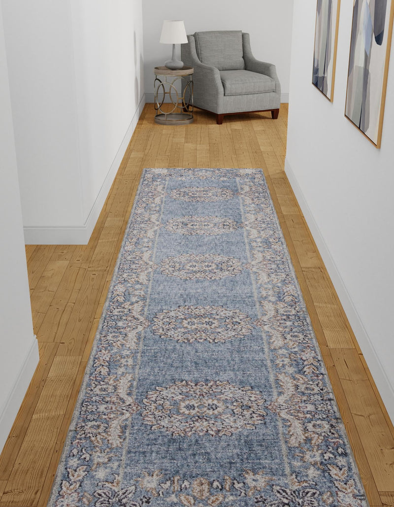 Heritage Harbor Collection Area Rug - Seabreeze Runner Harbor Blue lifestyle 130