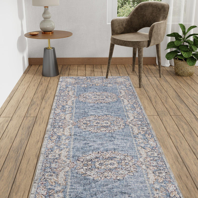 Heritage Harbor Collection Area Rug - Seabreeze Runner Harbor Blue lifestyle 152