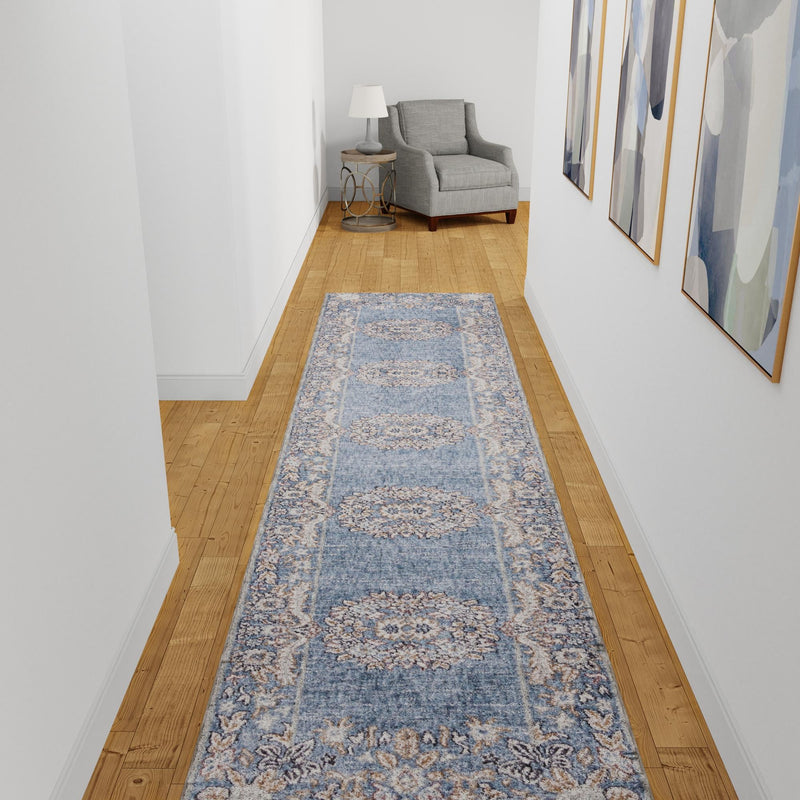 Heritage Harbor Collection Area Rug - Seabreeze Runner Harbor Blue lifestyle 158