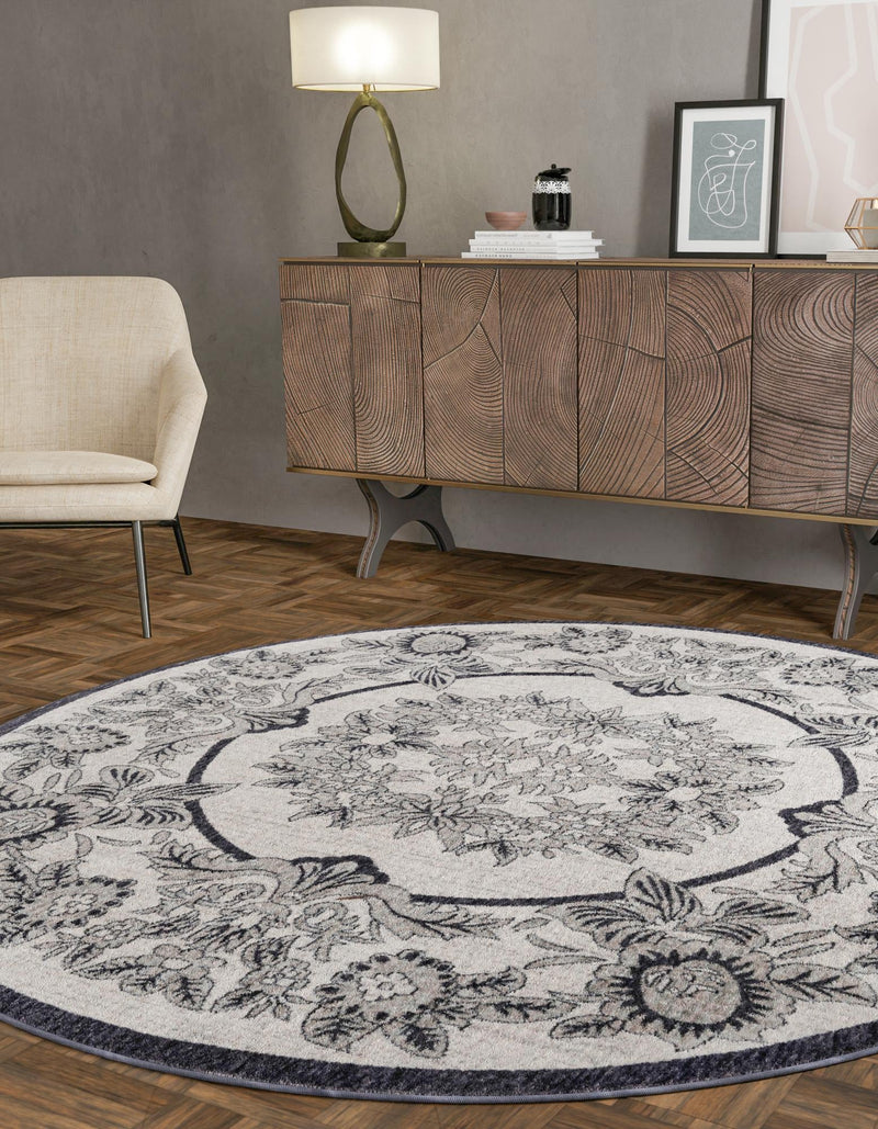Heritage Harbor Collection Area Rug - Seabreeze Round Ivory lifestyle 135