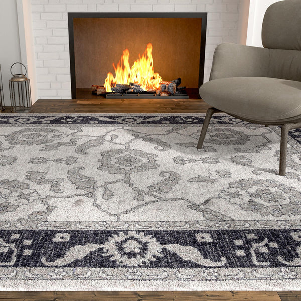Heritage Harbor Collection Area Rug - Dockside Rectangle Ivory Gray lifestyle 124