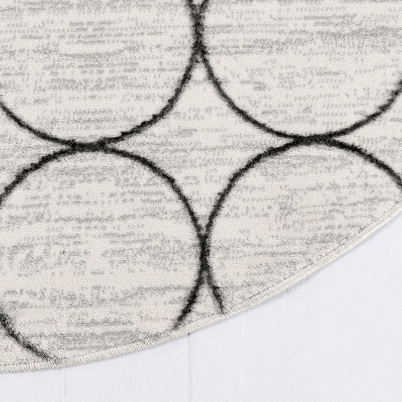 Garden Maze Retreat Collection Area Rug - Ivyhaven Oval White lifestyle 114
