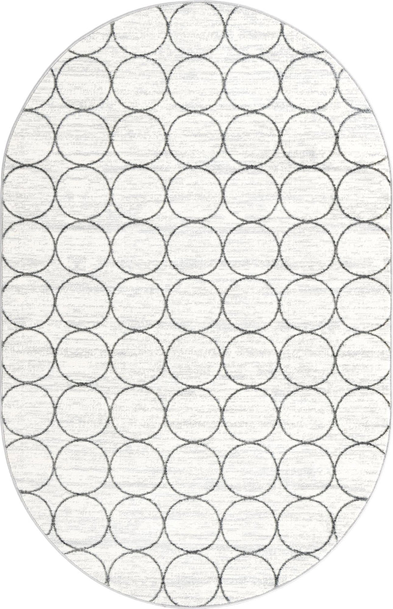 Garden Maze Retreat Collection Area Rug - Ivyhaven Oval White lifestyle 55