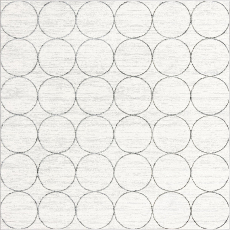 Garden Maze Retreat Collection Area Rug - Ivyhaven Square White lifestyle 57