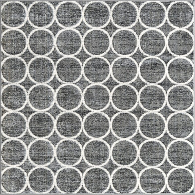Garden Maze Retreat Collection Area Rug - Ivyhaven Square Gray lifestyle 59